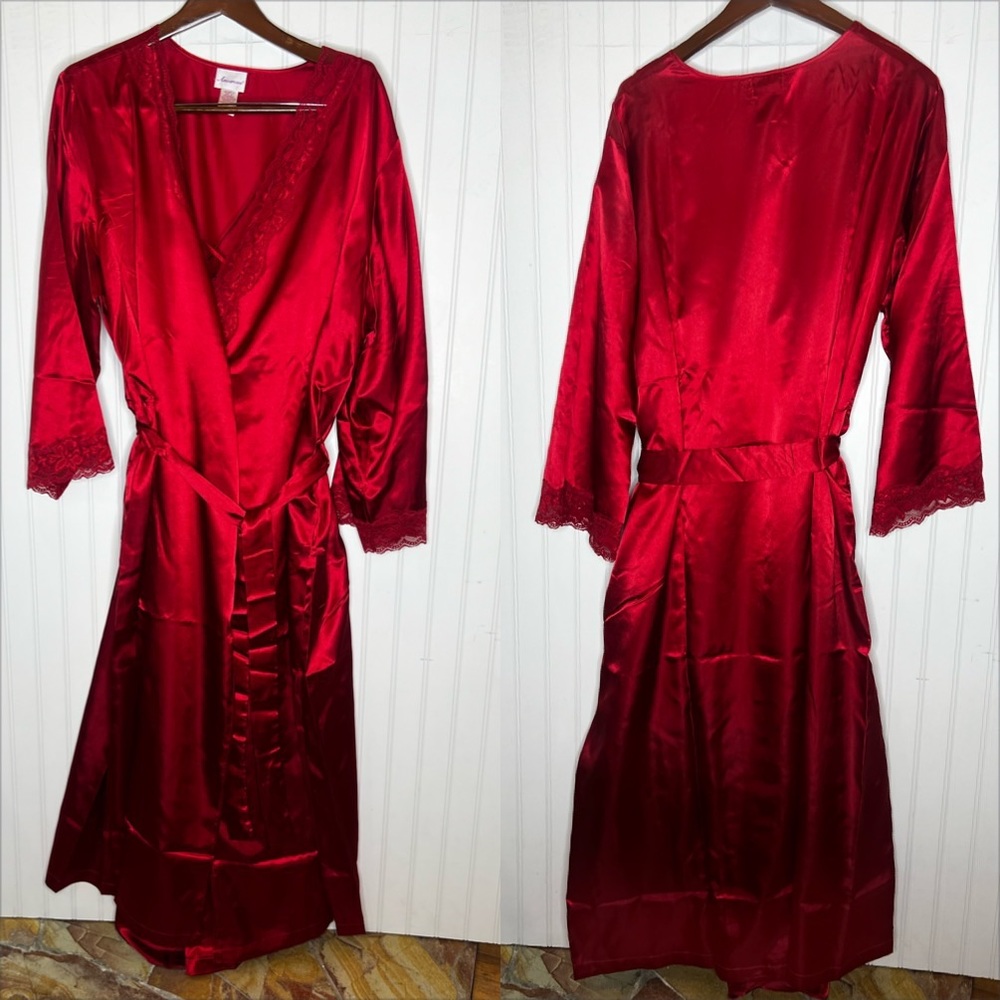 Amoureuse Peignoir Hot Red Size 1X New